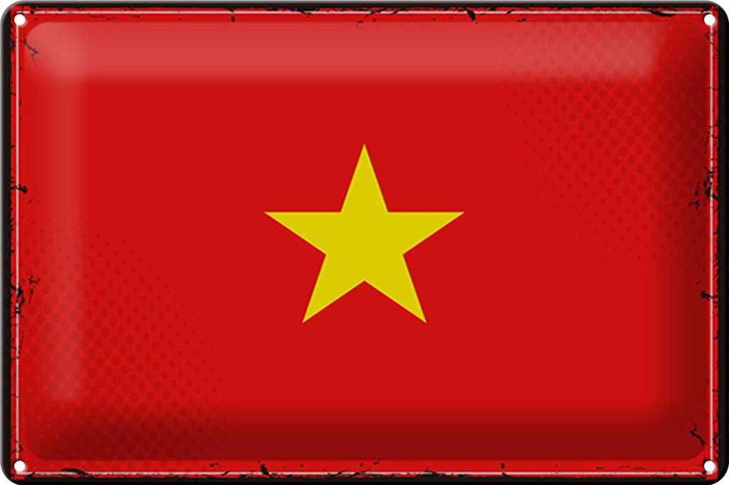 Blechschild Flagge Vietnam 30x20cm Retro Flag of Vietnam