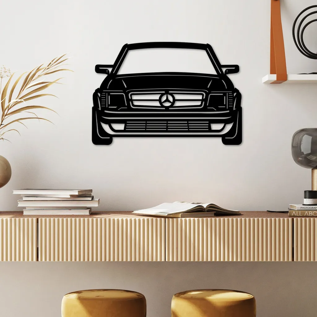 Décoration Murale Métal Mercedes Benz AMG 80S Noir Style Industriel