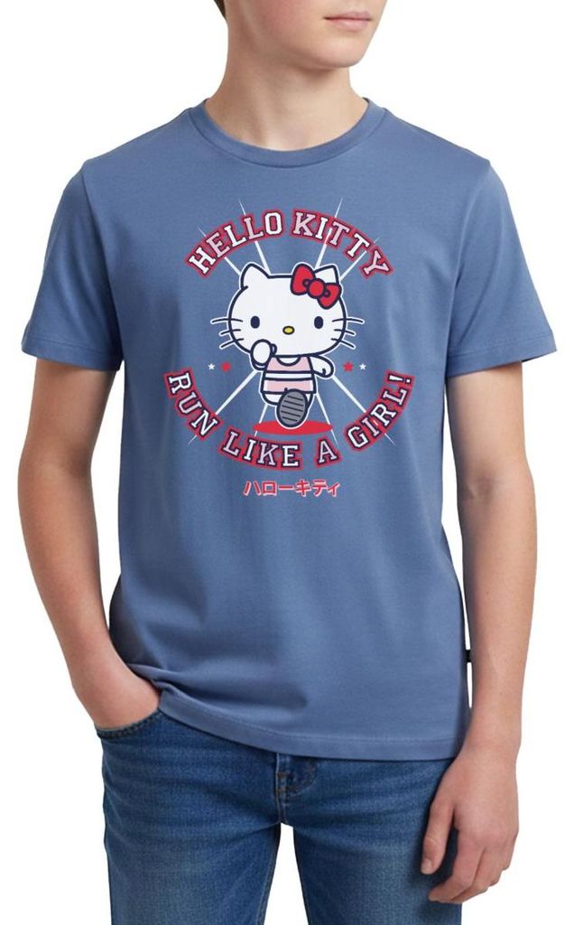 Spreadshirt Hello Kitty Run Like A Girl Sport Teenager Premium T-Shirt, 158/164 (12 Jahre), Taubenblau