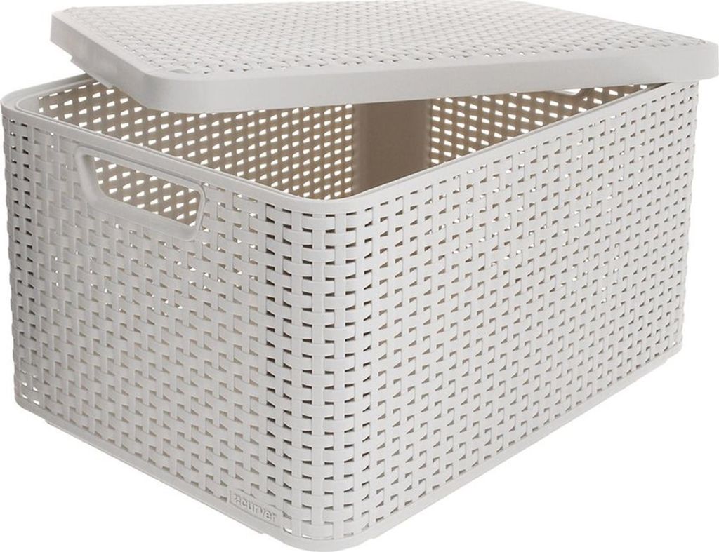 Cestino Style M 18L color crema con coperchio Immagine del prodotto 