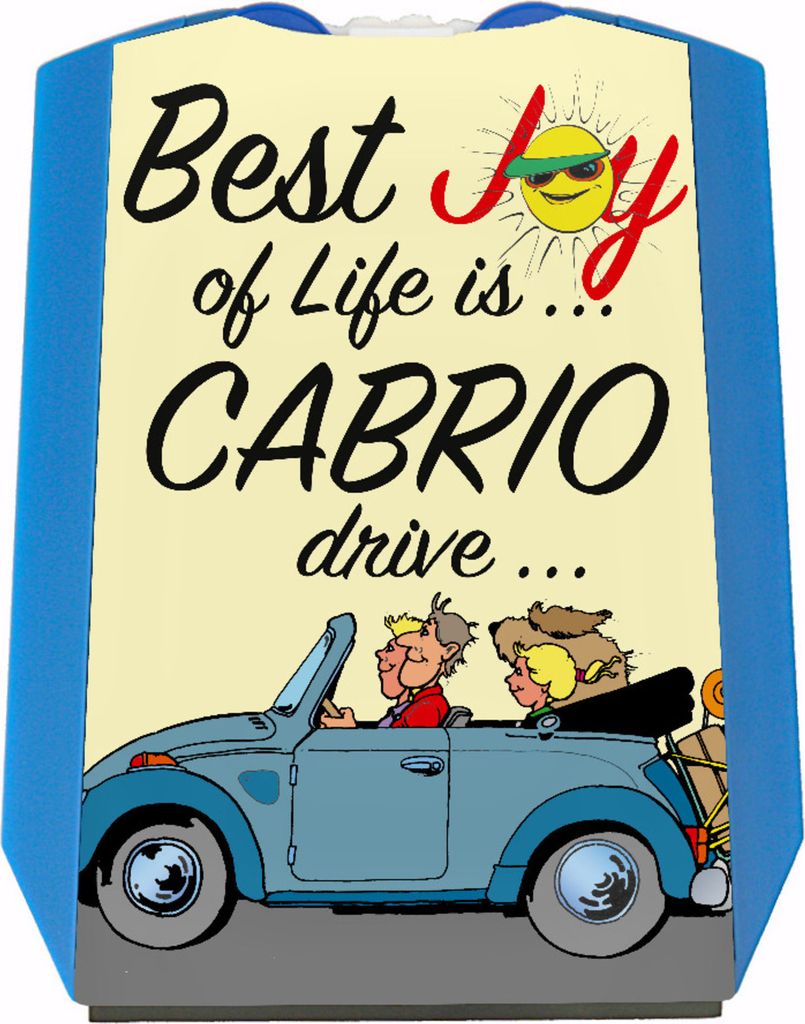 Best Joy of Life is Cabrio drive Parkscheibe in gelb mit 2 Einkaufswagenchips