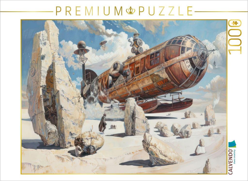 CALVENDO Puzzle Steampunk-Luftschiffe | 1000 Teile Lege-Größe 64x48cm Foto-Puzzle für glückliche Stunden