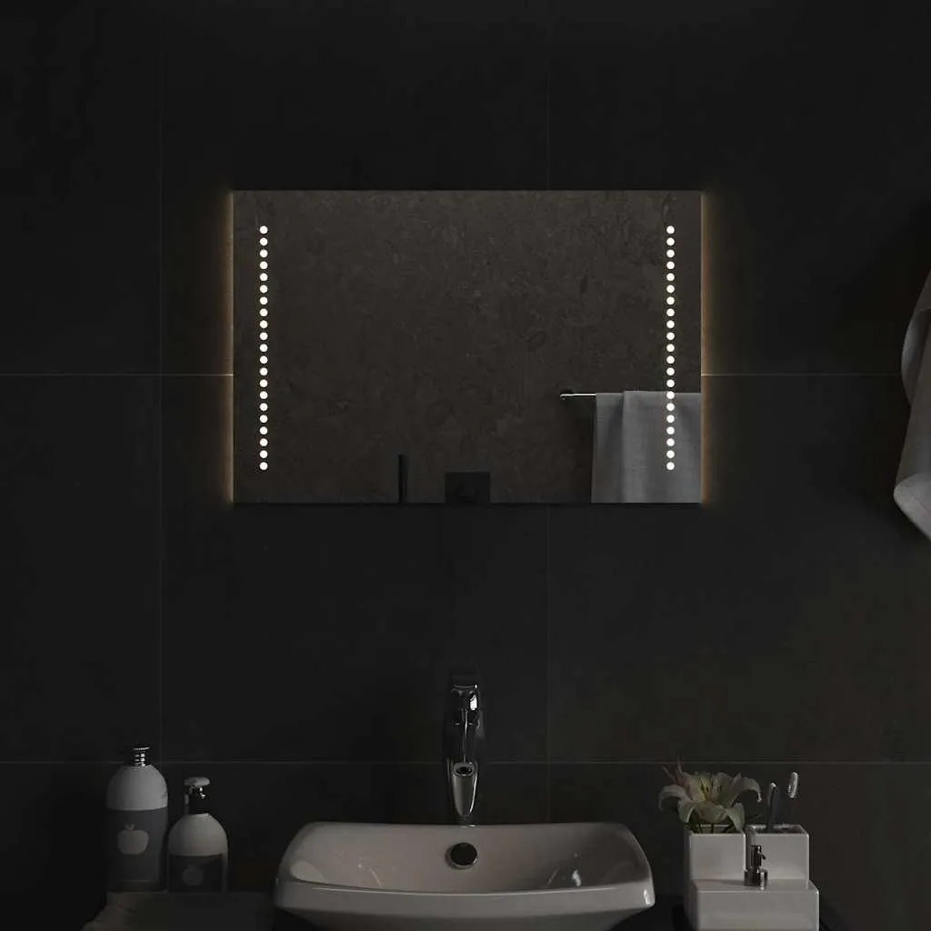 Specchio Bagno LED 60x40 cm - Sicuro per Bambini e Facile da Pulire - 2