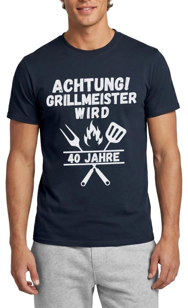 Spreadshirt 40. Geburtstag | Grillmeister Männer T-Shirt, 3XL, Navy