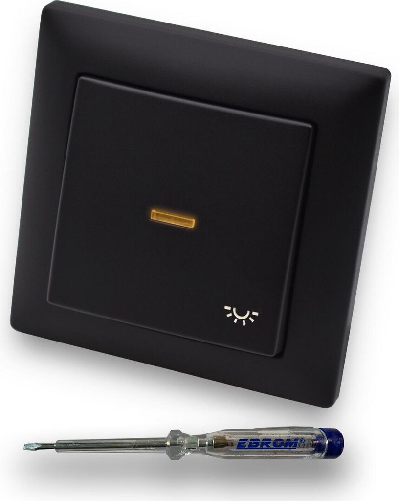 BUSCH JÄGER Wechselschalter KONTROLL 2000/6 USK BBBlack Wippe Licht-Schwarz MATT