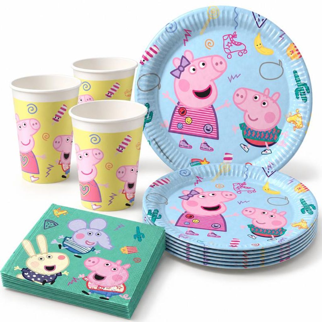 Peppa Wutz Partyset zum Kindergeburtstag  für 16 Kinder Produktbild 