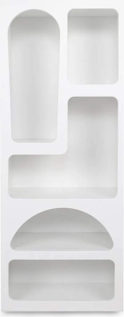 Bibliothèque Blanche Venüs en Bois 150x60 cm avec 4 Niveaux Robustes