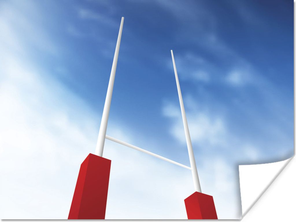 MuchoWow Poster Eine Illustration der Torpfosten beim Rugby 80x60 cm - Kunst für zu Hause