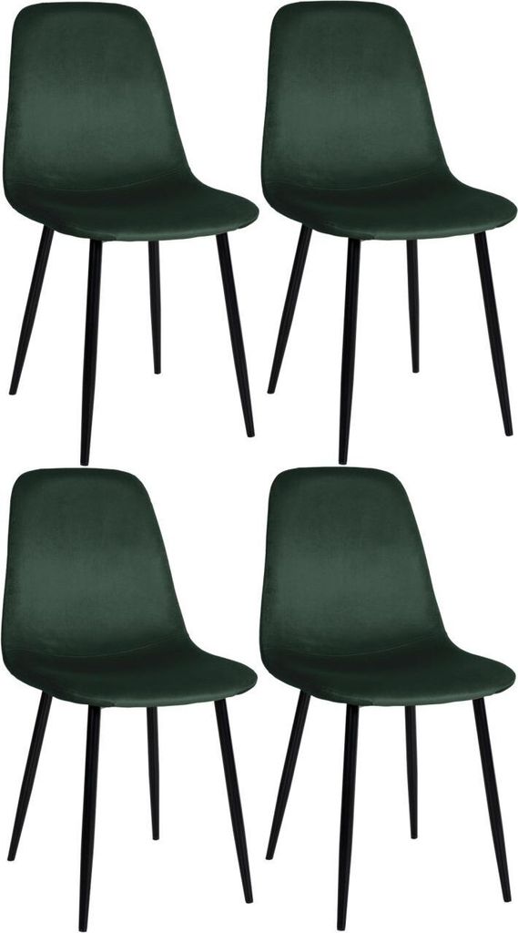 4er Set Esszimmerstühle Napier Samt grün
