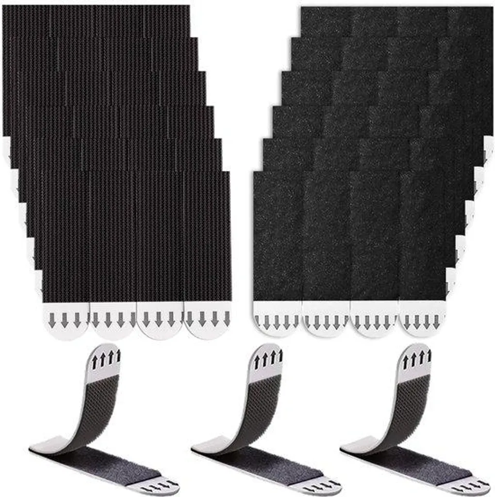 Fixations adhésives ultra résistantes noires pour cadres et photos (48 pcs)
