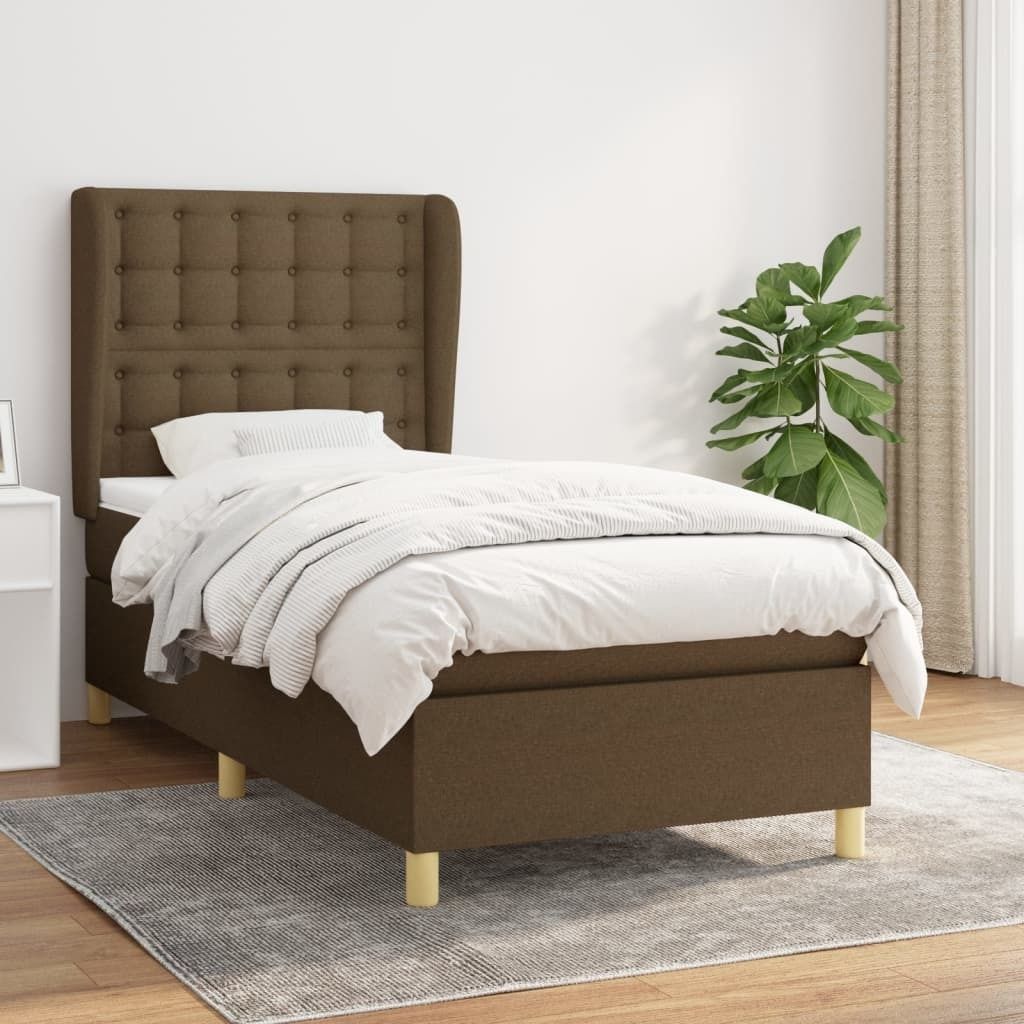 Maison Exclusive - Boxspringbett mit Matratze Dunkelbraun 100x200 cm Stoff