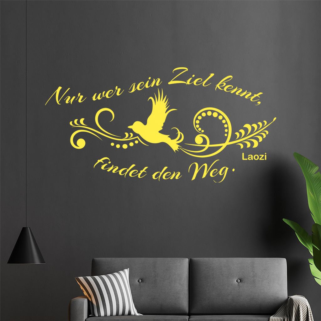Nur wer sein Ziel kennt ... Wandtattoo in 6 Größen - Wandaufkleber Wall Sticker - Dekoration, Küche, Wohnzimmer, Schlafzimmer, Badezimmer