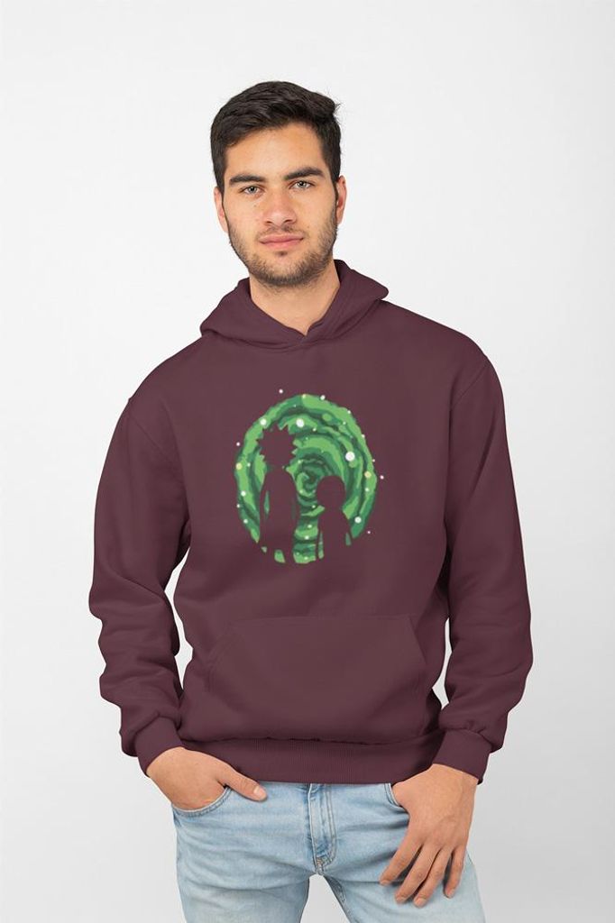 D&B Uni Hoodie MO00047 Rick And Morty Burgund-Größe M