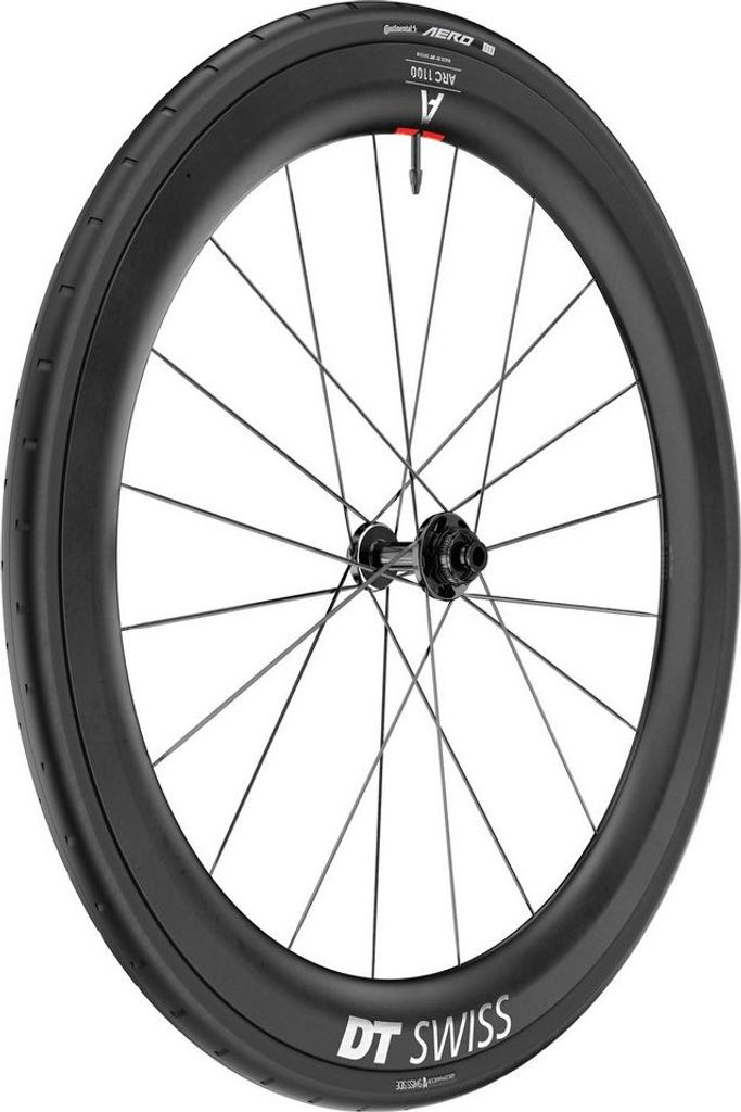 Dt Swiss Arc 1100 Dicut 55 Cl Disc Tubeless + Continental Aero 111 29-622 Rennrad-vorderrad Silber 12 x 100 mm Silber 12 x 100 mm
