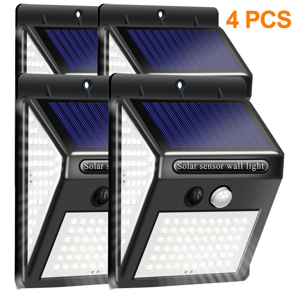 102 LED Solarleuchte Solarlampe mit Bewegungsmelder Außenlampe  3 Modi Garten* 