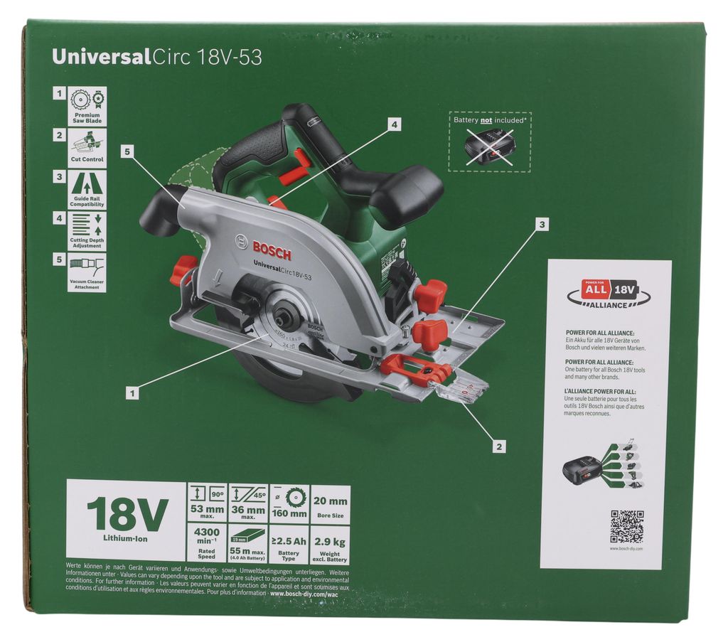 Akku-Kreissäge UniversalCirc 18V-53 Produktbild 
