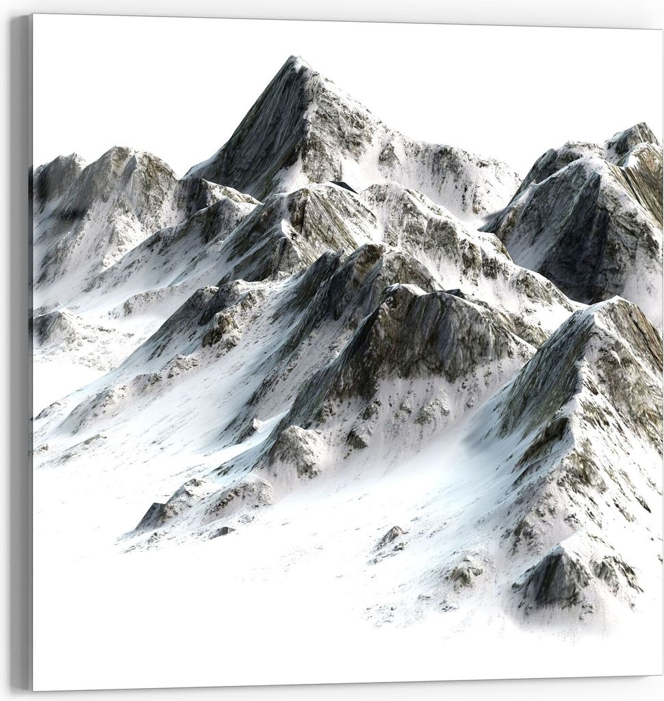 DEQORI Magnettafel Glas 30x30 cm 'Verschneites Bergmassiv' beschreibbar Whiteboard