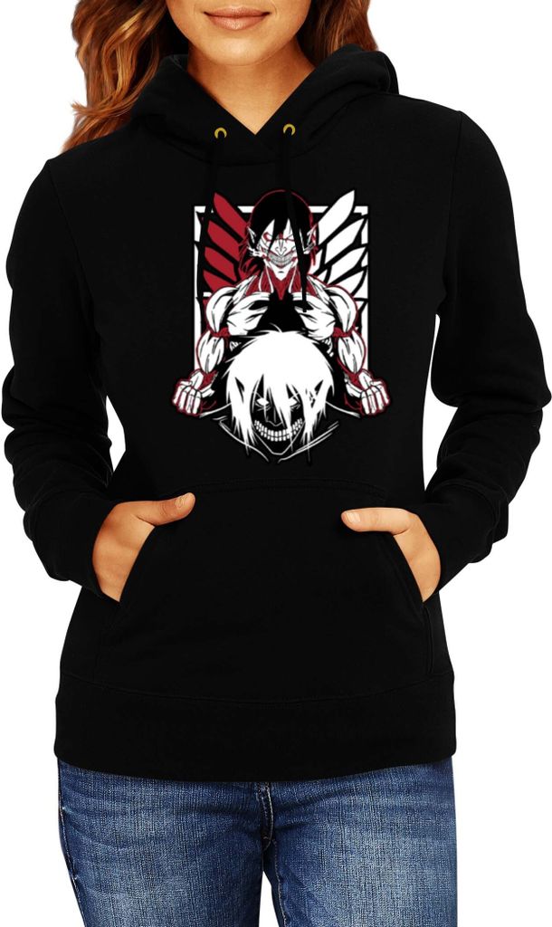 Damen Kapuzenpullover Anime Manga Attack Anime On Titan 05 Puppet Titan, Lady S / Schwarz