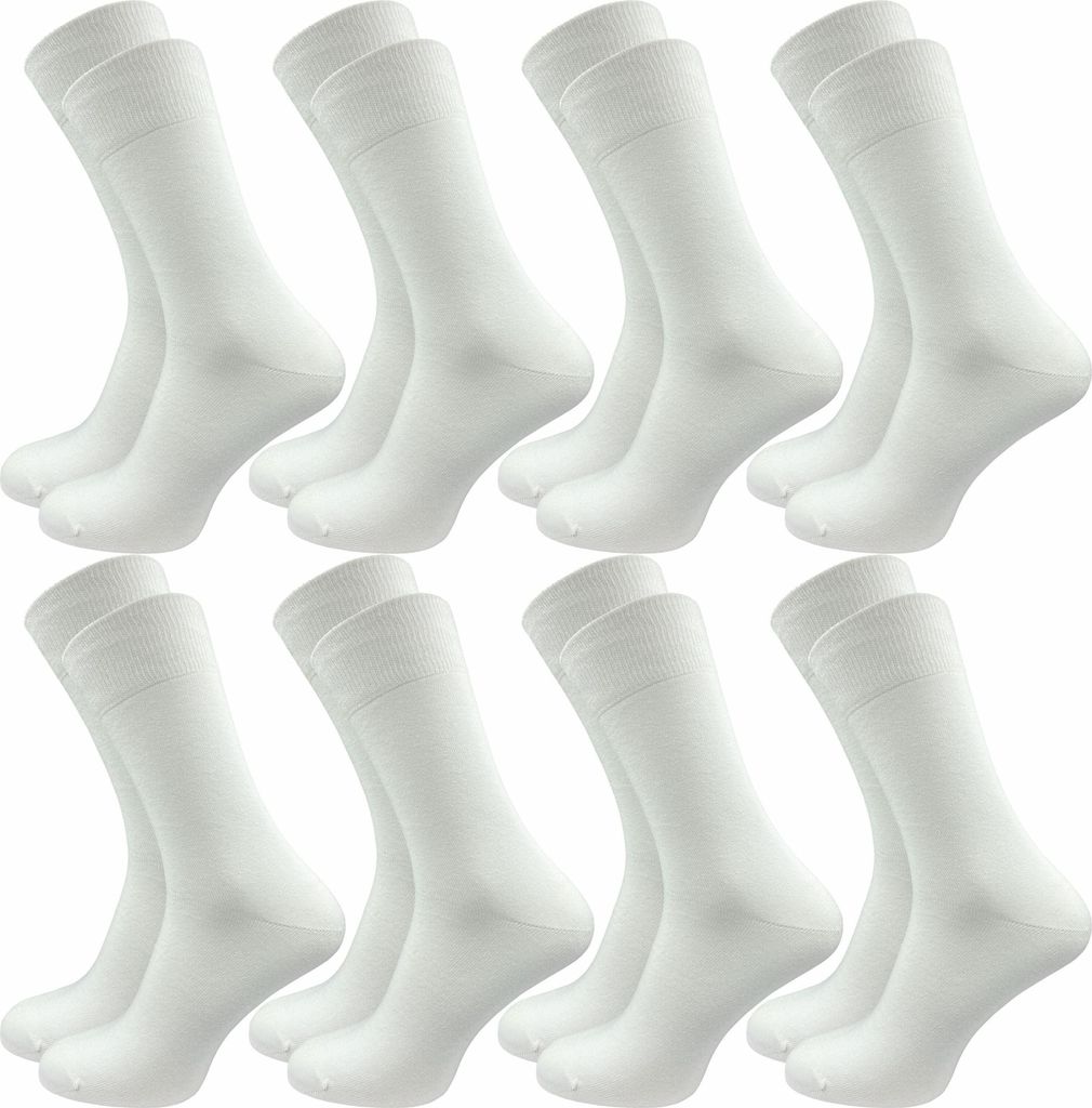 Gawilo 100% Baumwollsocken ohne Naht | Weich & Bequem | Herren (8 Paar), Weiss / 39 - 42