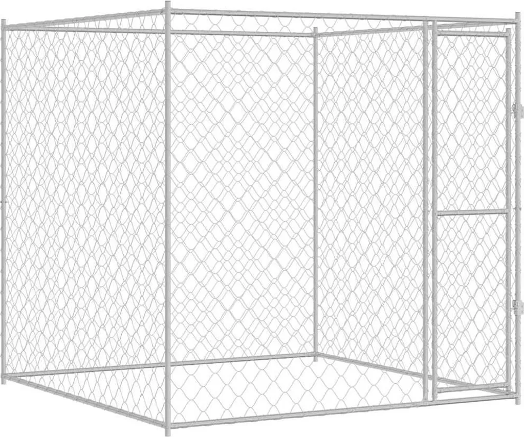 Box Cani 2x2x2m vidaXL in Acciaio Zincato - Recinto Alta Sicurezza