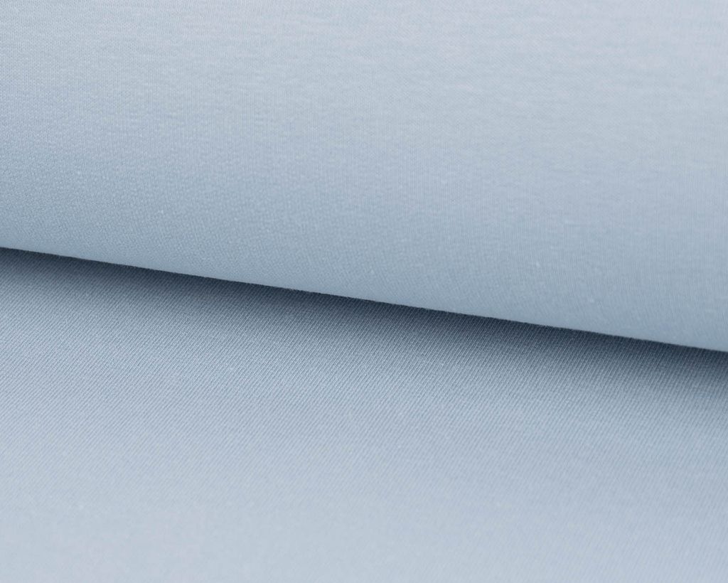 French Terry Stoff Organic Bio uni babyblau1,50m Breite