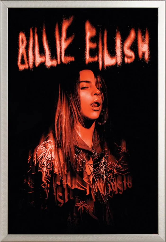 Billie Eilish Sparks Poster con Cornice Alluminio Argento Shinsuke