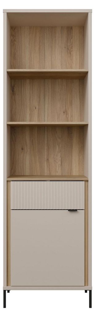 Furniture24 Regal Seravel Svlv712-Q112 Mit Tür Und Schublade Bücherregal - Beige