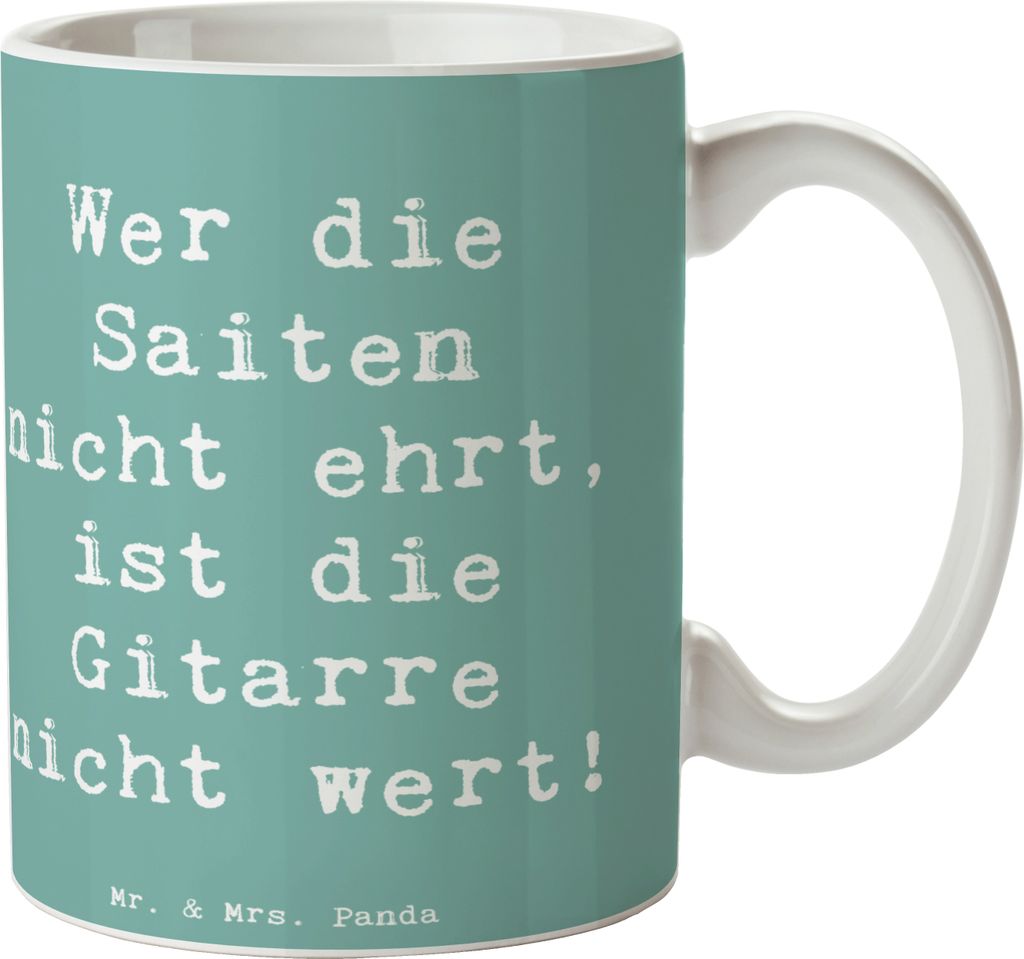 Mr. & Mrs. Panda Pott Spruch Gitarre Wert - Meeresbrise - Geschenk, Musik, Teepott, Keramiktasse, Lernen, Instrument, Liebe, Teetasse, Kaffeetasse,...