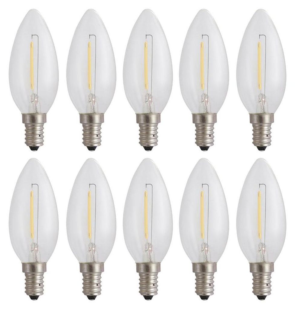 10 x LED Filament Leuchtmittel Kerze 1W E14 klar 60lm extra Produktbild 