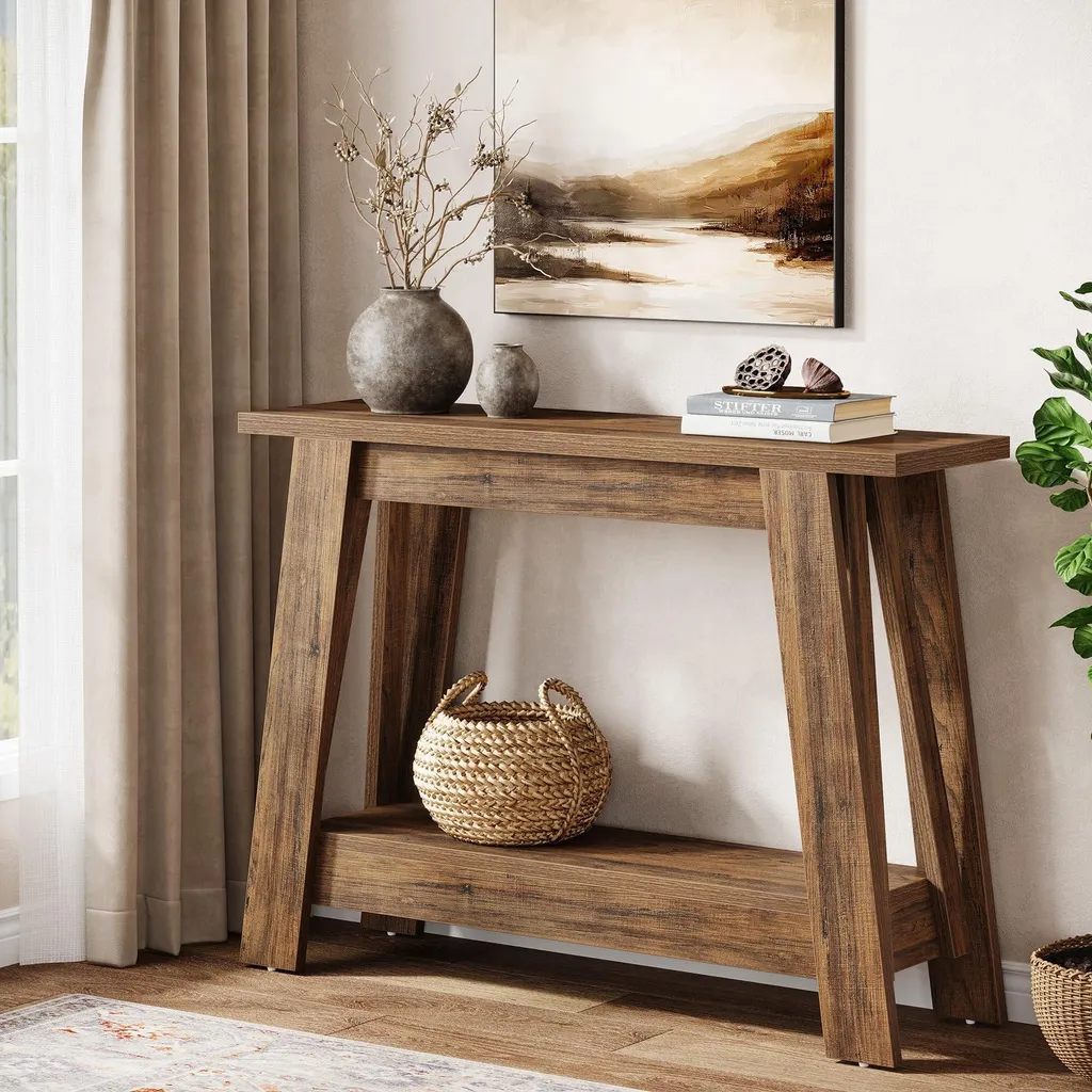 Console Étroite Industrielle 105cm - Meuble Stable pour Petit Couloir - 7