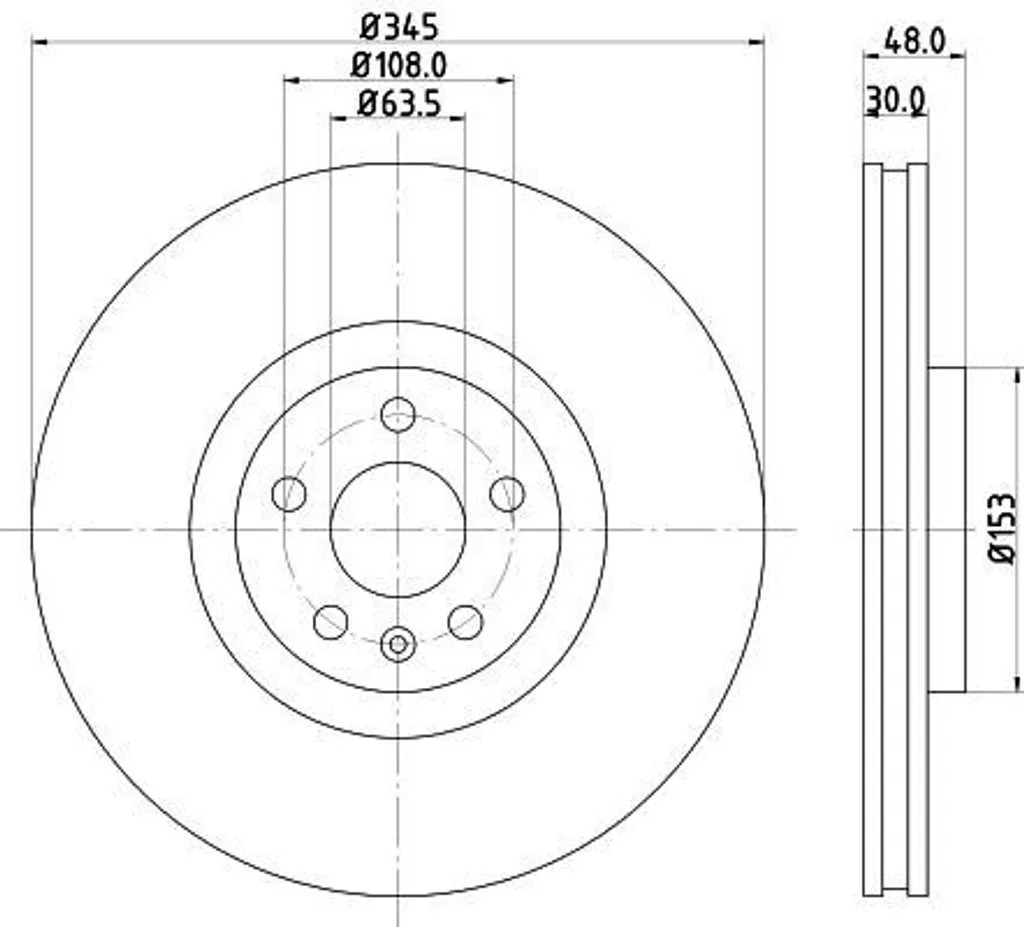 Disque de frein HELLA 8DD 355 126-371 pour Volvo XC60 et XC90 II