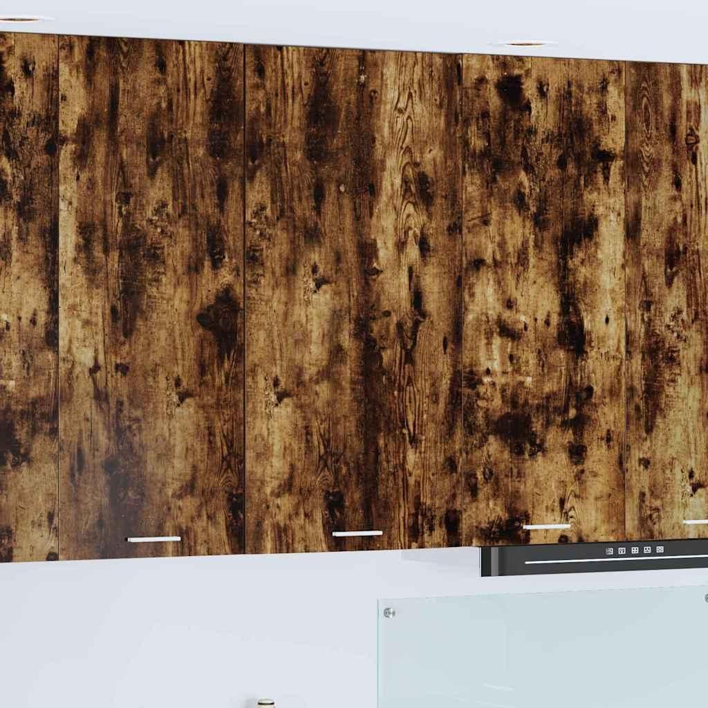 "Schlussverkauf" Hängeschrank Küche - moderne Küchenschrank - 1 pc - Geräucherte Eiche und Weiß 50x31x100 cm C10177