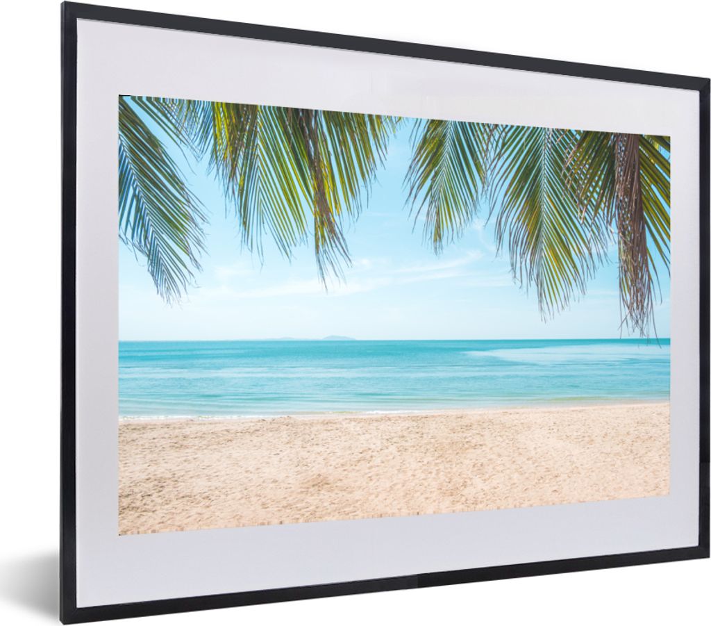 MuchoWow MuchoWow Gerahmtes Poster Strand - Palme - Thailand 60x40 cm - Poster mit zchwarzem Bilderrahmen - Schlafzimmer - Plakat in Rahmen - D...