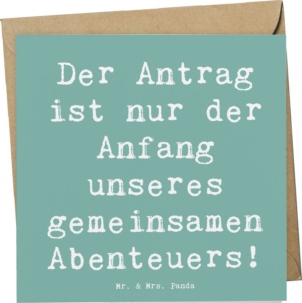 Mr. & Mrs. Panda Glückwunschkarte Spruch Heiratsantrag Abenteuer - Meeresbrise - Geschenk, Grußkarte, Verlobungsfeier, Heirat, faltkarte, Klappka...