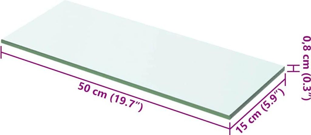 "Springschlussverkauf "CLORIS - Robust und langlebig - Wandboard Bücherregal - Regalboden Glas Transparent 50x15cm - Wandregale GermanyMöbel9453067
