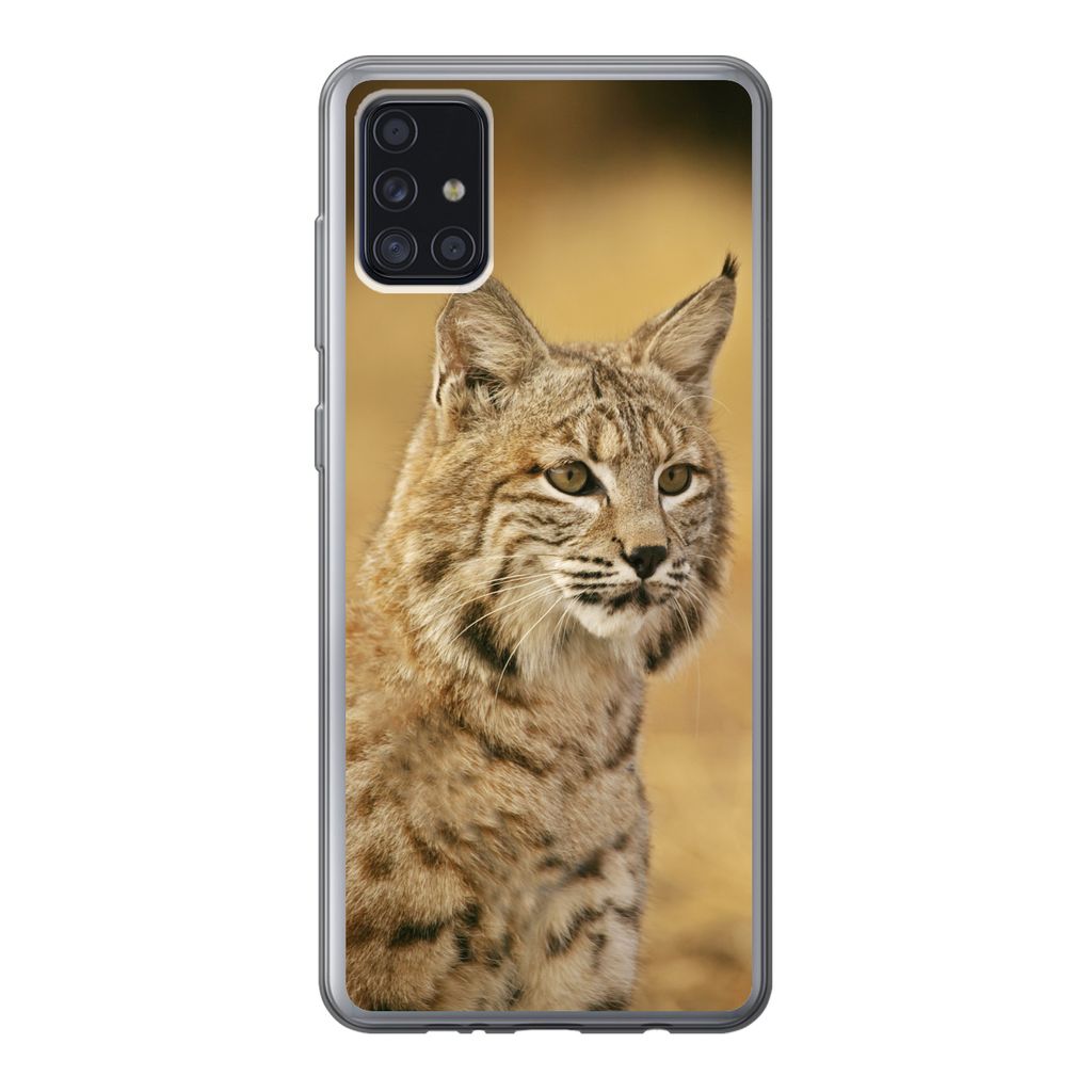 MuchoWow Handyhülle Schutzhülle Hülle für Samsung Galaxy A52 5G Luchs - Braun - Gras Silikon Softcase Handy Hülle - Umschlag