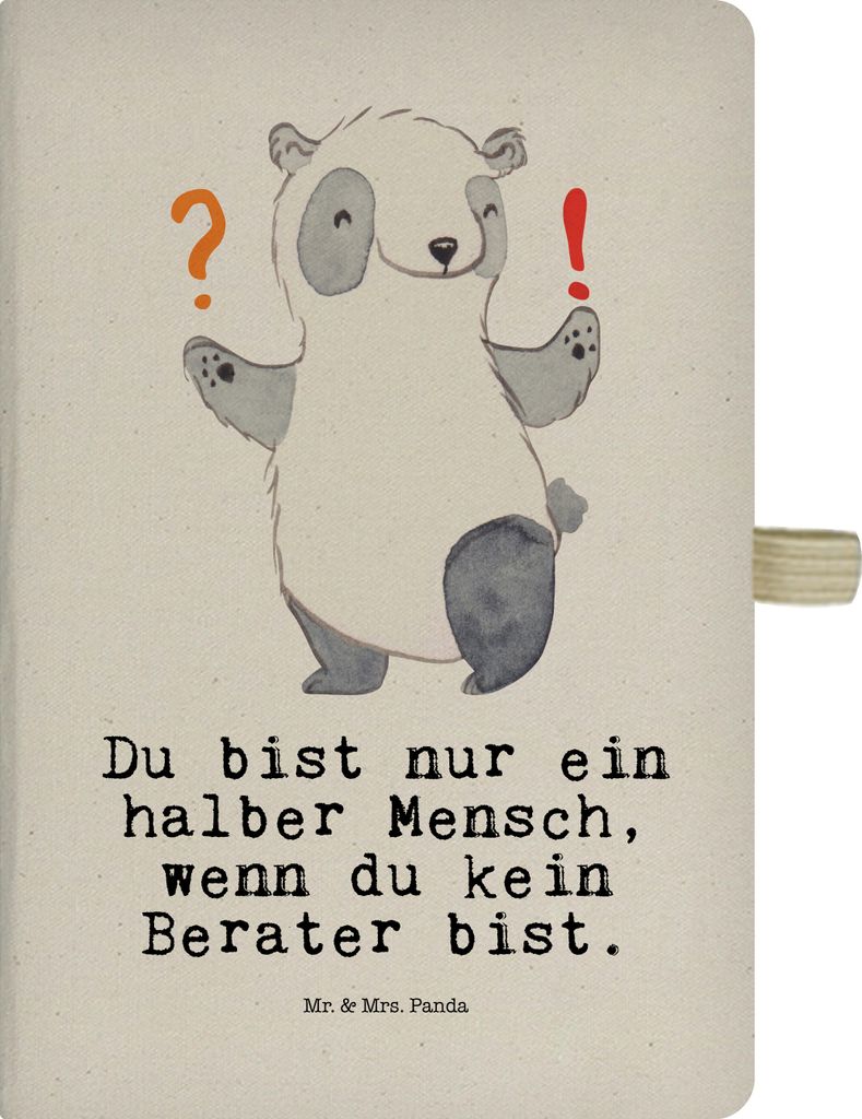 Mr. & Mrs. Panda Notizbuch A5 Berater Herz - Transparent - Geschenk, Notizheft, IT Beratung, Finanzberater, Beruf, Adressbuch, Tagebuch, Spruch, He...