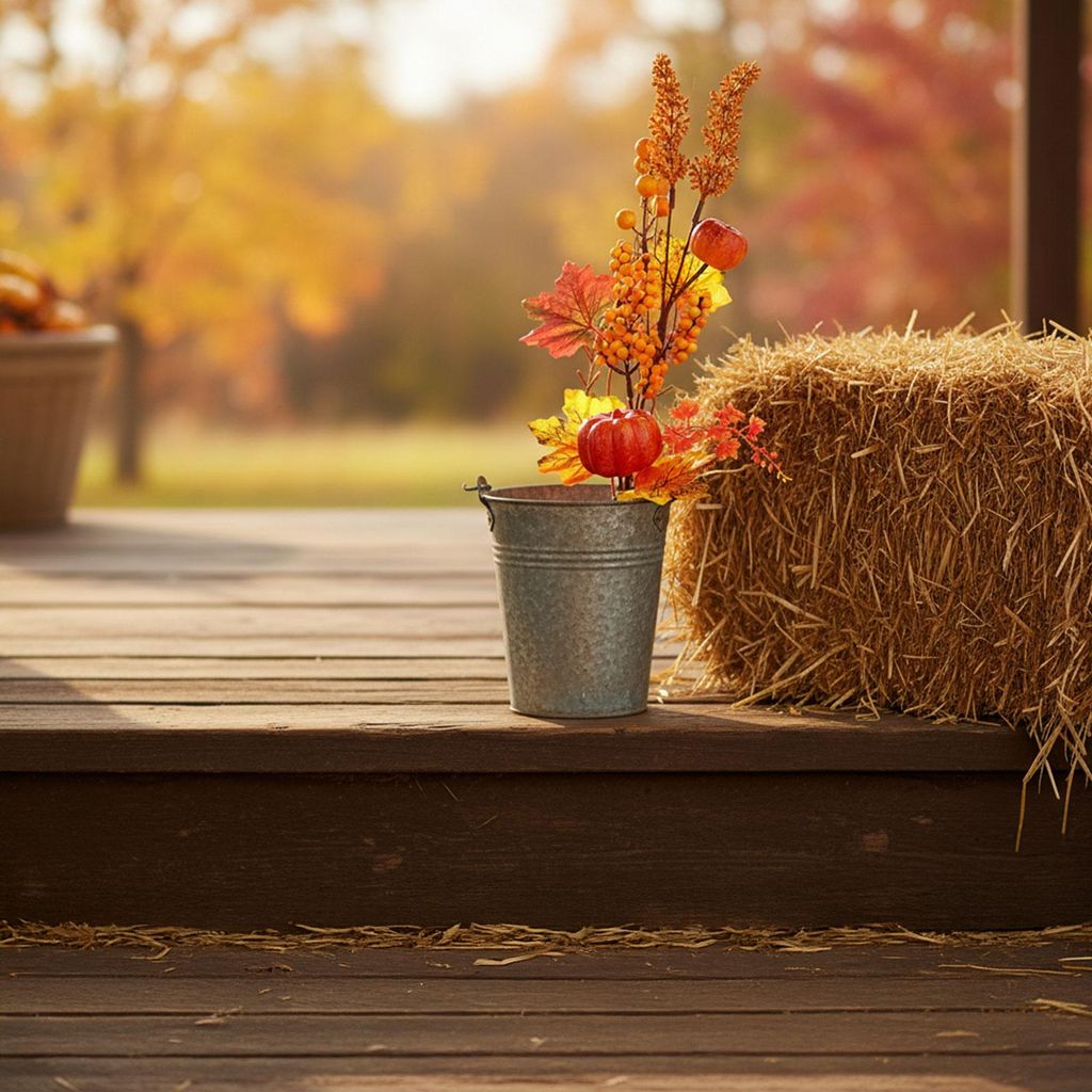 Herbstdekoration - Zweig mit Beeren - Dekorativer Herbstzweig - Für Vase oder Innenraum - Natürliches Aussehen - Rot, Orange & Braun - 62 Cm - Ku...