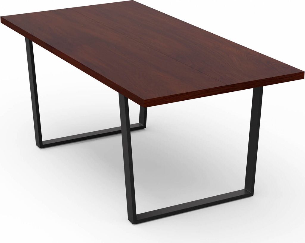 Blumfeldt Bearsdon Esstisch – Farbe Walnuss MDF-Tischplatte 180 x 90 cm, Schwarze Tischbeine aus Metall, Industrieller Loft-Stil, Hitze- und Krat...