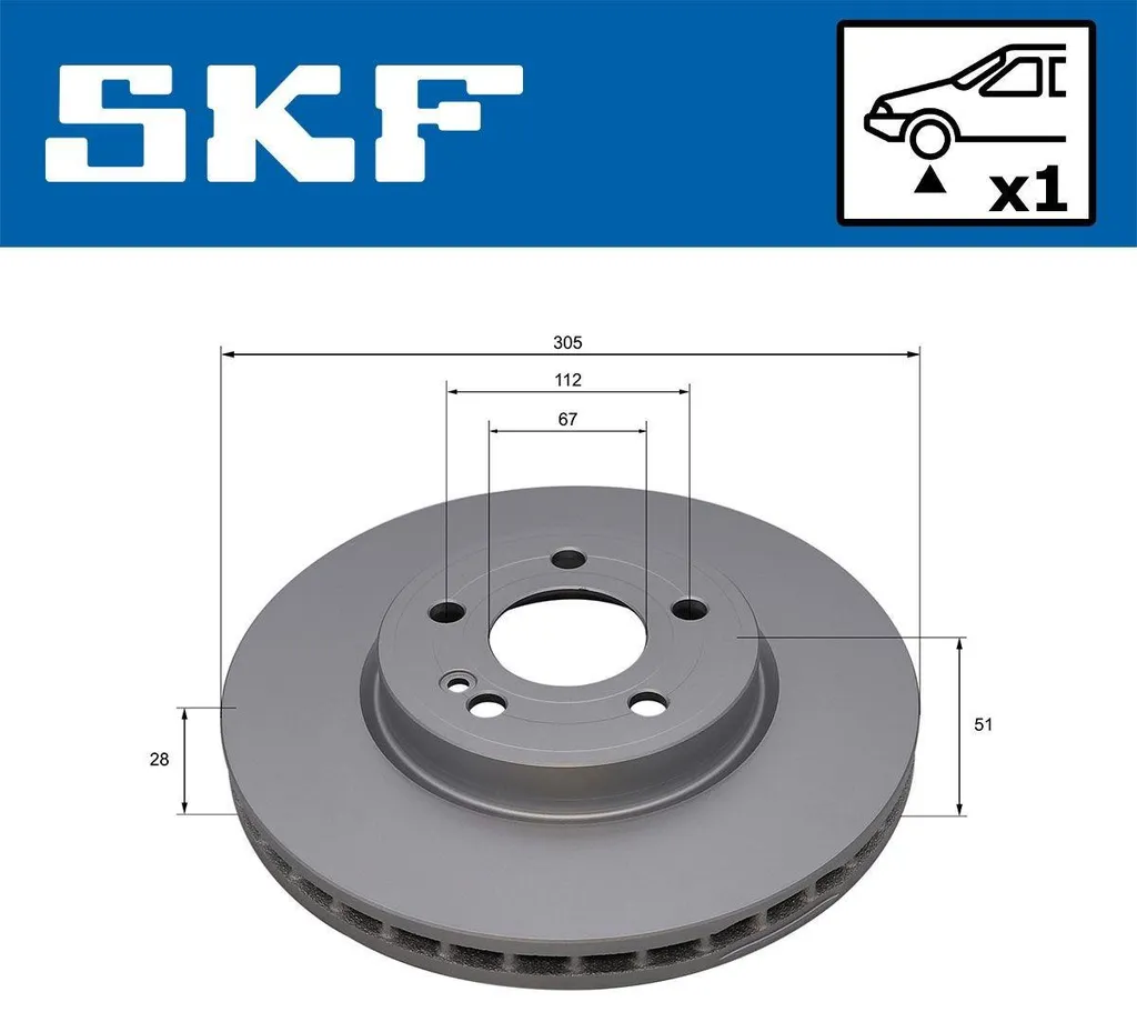 SKF Disque de Frein Haute Résistance 305mm Mercedes Classe A W177 Avant