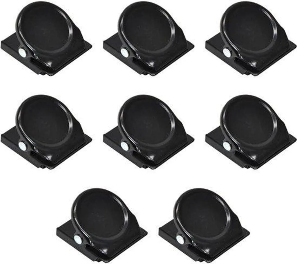 Pinces magnétiques lot de 8 pour organiser bureau et cuisine en noir