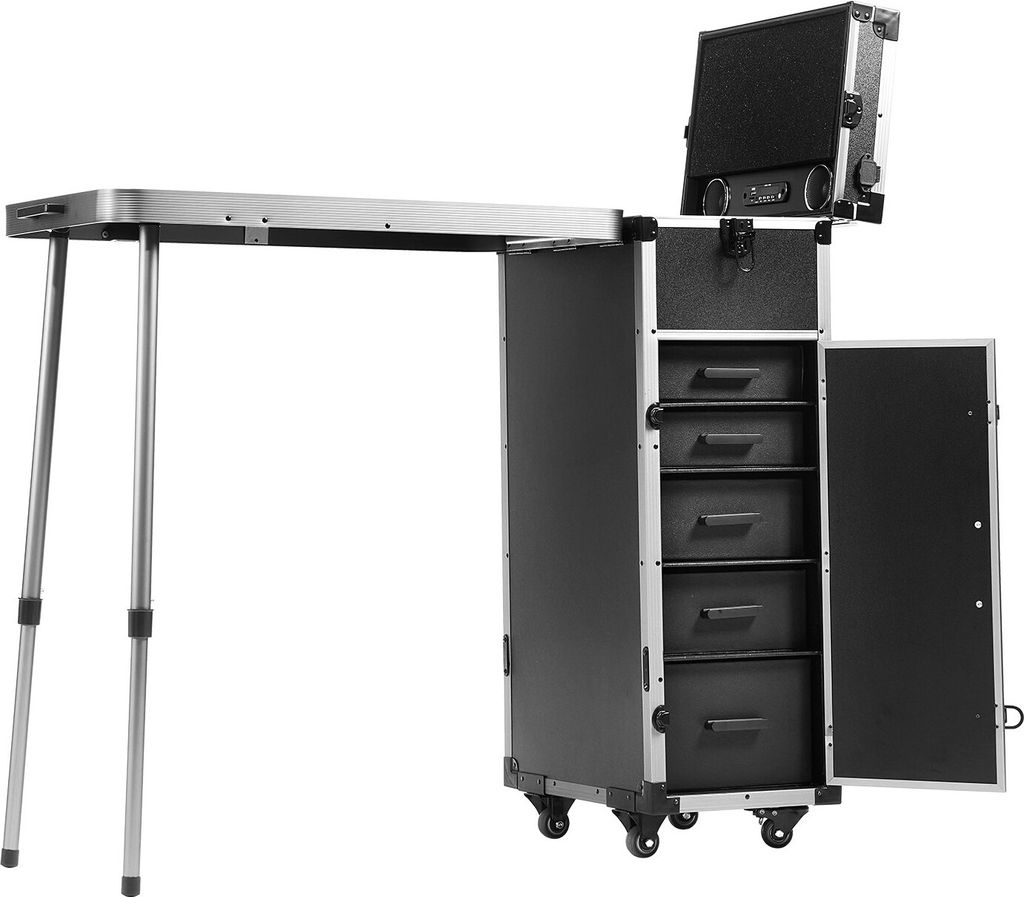 Professionelle Make-Up Zug Fall Aluminium Kosmetik Fall Mit Werkbank