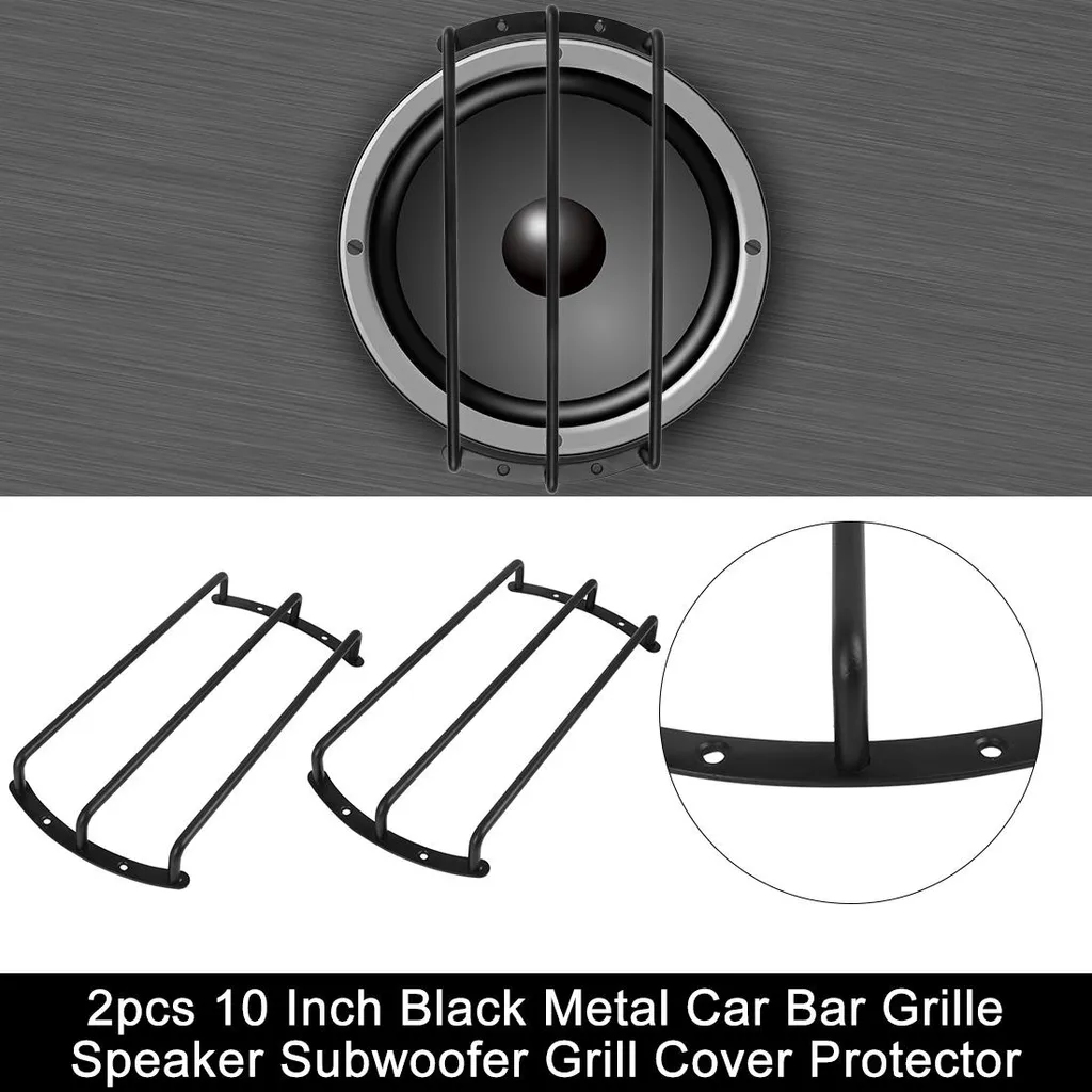 Barre Grille Subwoofer 10 Pouces en Acier Noir - Pack de 2 Protections