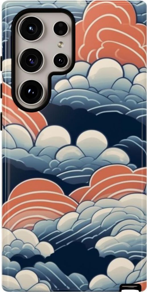 Wolkenspiel in Blau und Orange – Hülle Kompatibel mit Samsung Galaxy S24 Ultra