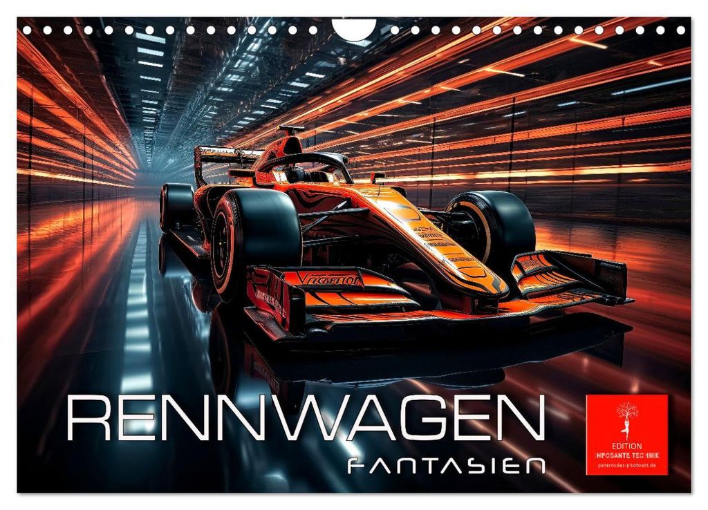 Rennwagen Fantasien (Wandkalender 2027 DIN A4 quer), CALVENDO Monatskalender