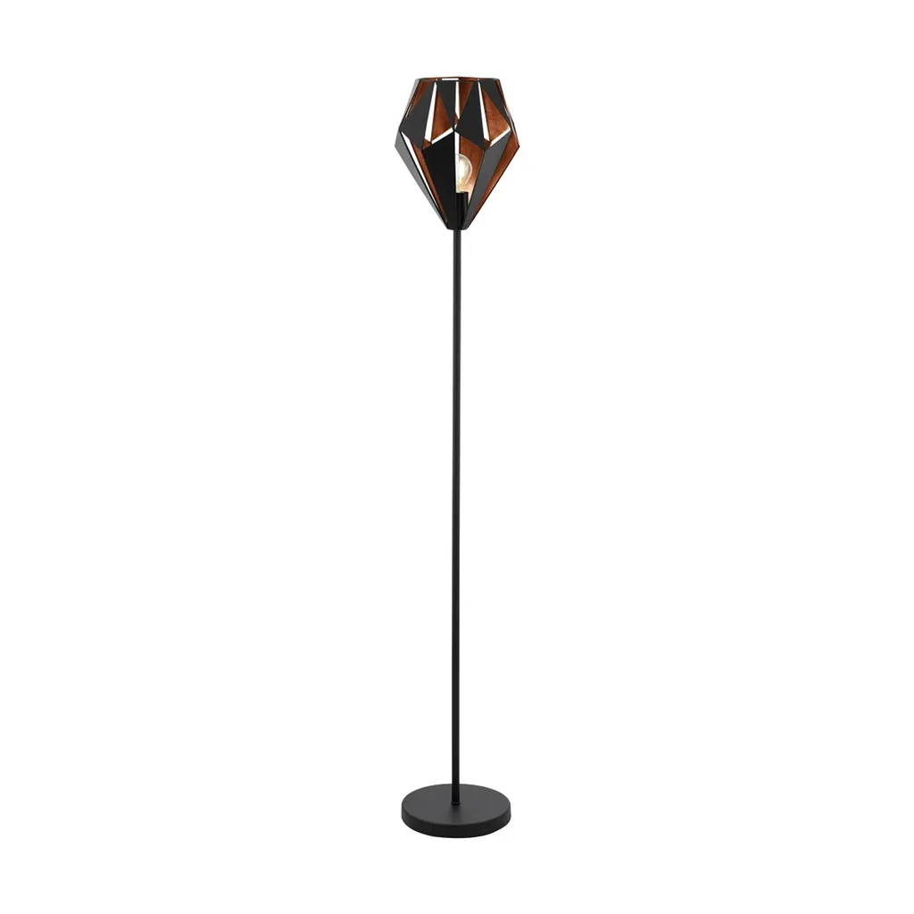 Piantana EGLO 49994 Carlton 1: Design Geometrico Industrial Nero Rame