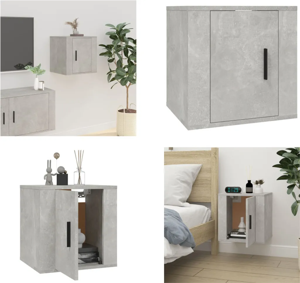 vidaXL Mobile TV a muro grigio cemento 40x34,5x40 cm - Mobile TV a muro - Mobile TV a muro - Mobile TV - Console TV