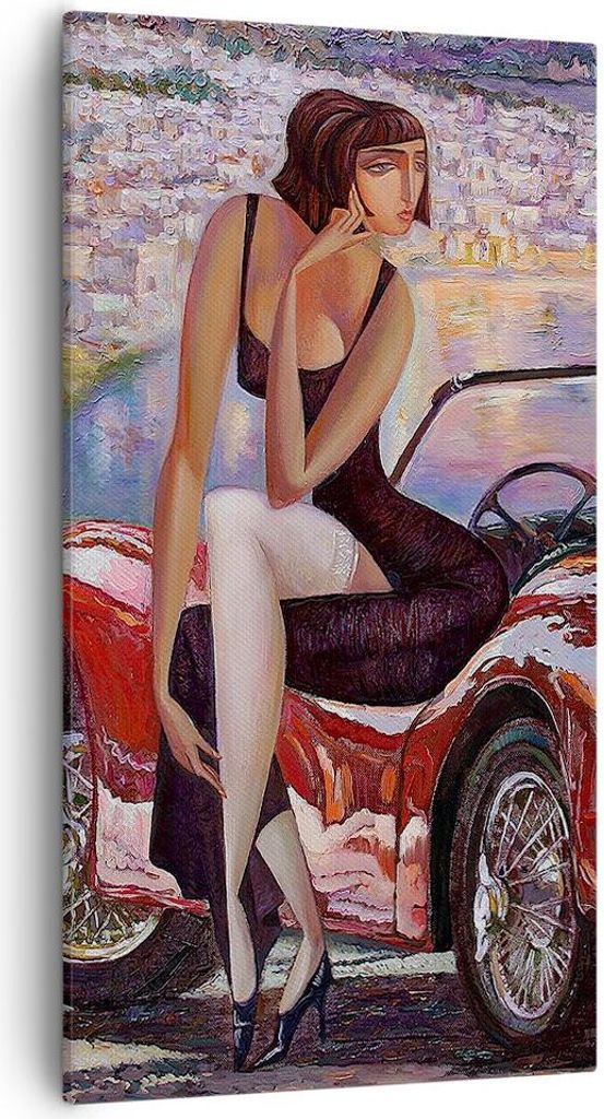 Bild auf Leinwand - Leinwandbild - frau modern - 55x100cm - Wand Bild - Wanddeko - Wandbilder - Leinwanddruck - Bilder - Kunstdruck - Wanddekoratio...