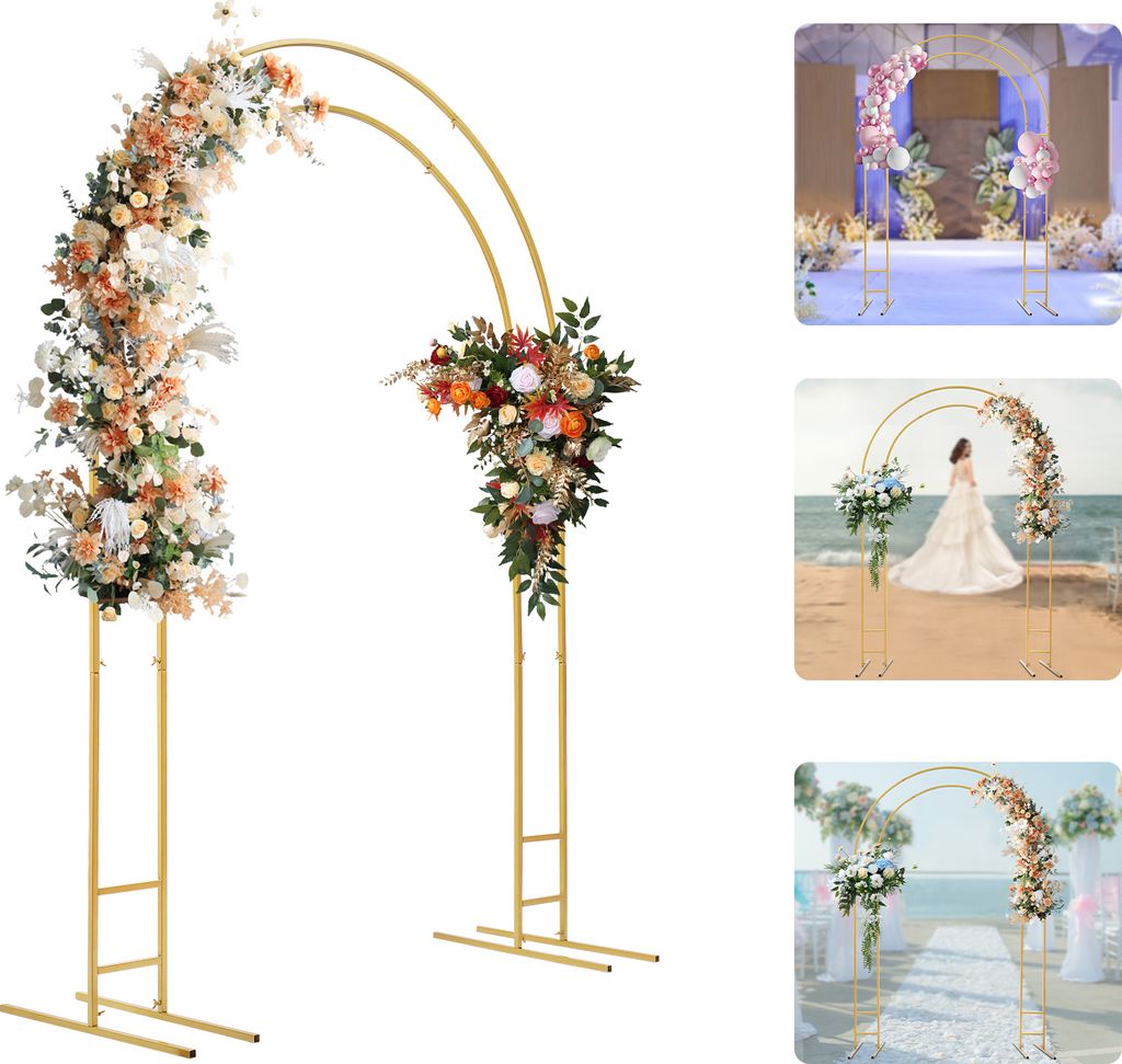Ballon Bogen Partydekorationen 7.2ft (2.2m) Gold Hochzeit Metall Ring Hintergrund Stand