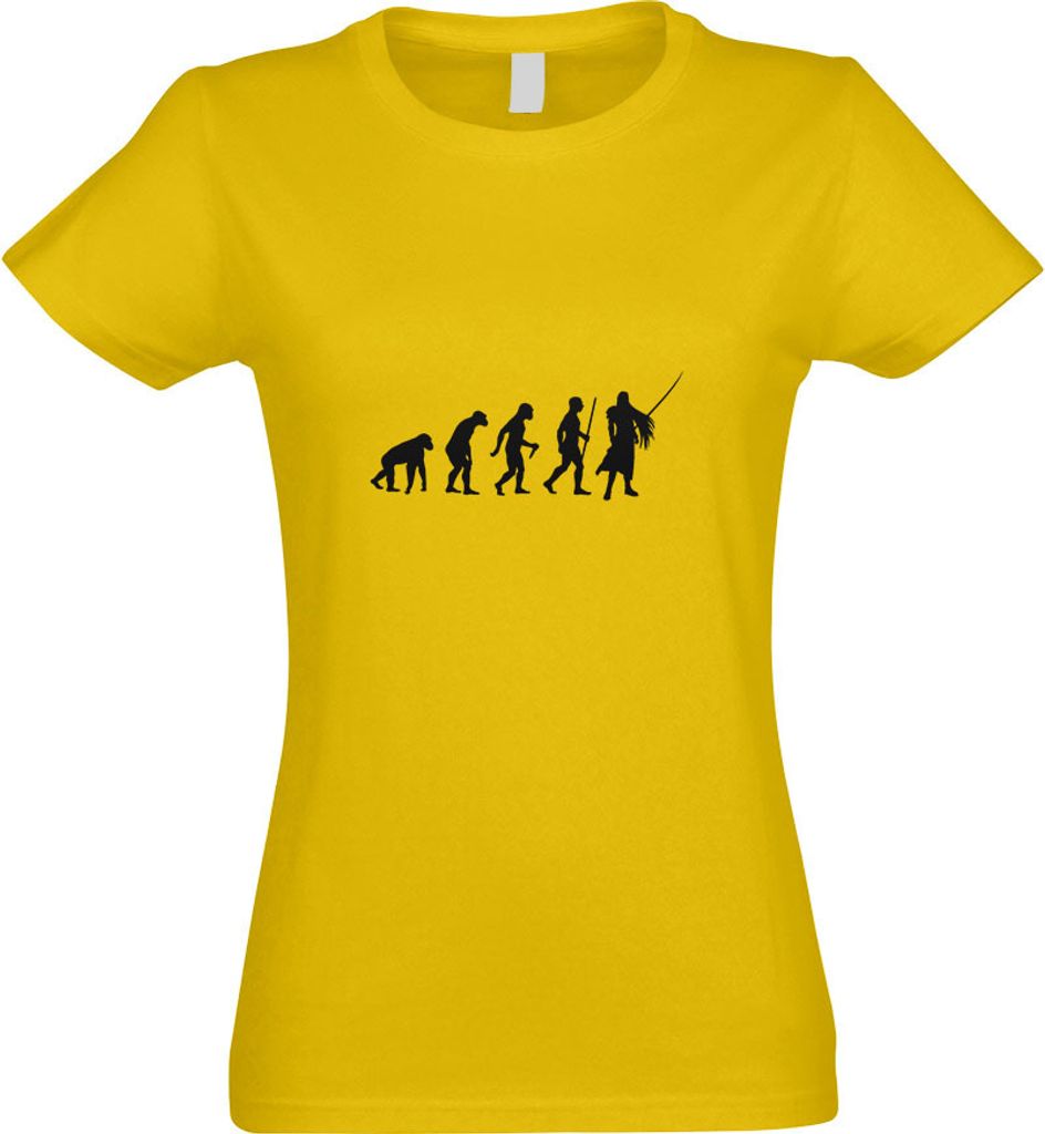 Kiwistar - T-Shirt tailliert - Damen - gelb - Videospielheld Evolution - mit Motiv Bedruckt - Funshirt Design - Sport - Freizeit - Damen - L